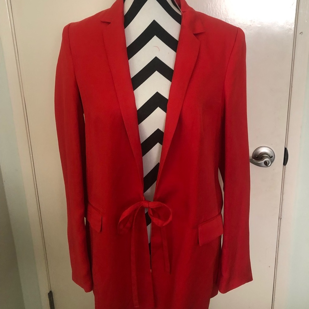H&M Red Tie Blazer